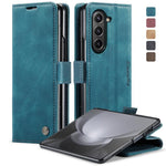 CaseMe-013 Cassa del telefono di cuoio smerigliata retro multifunzionale, For Samsung Galaxy Z Fold5