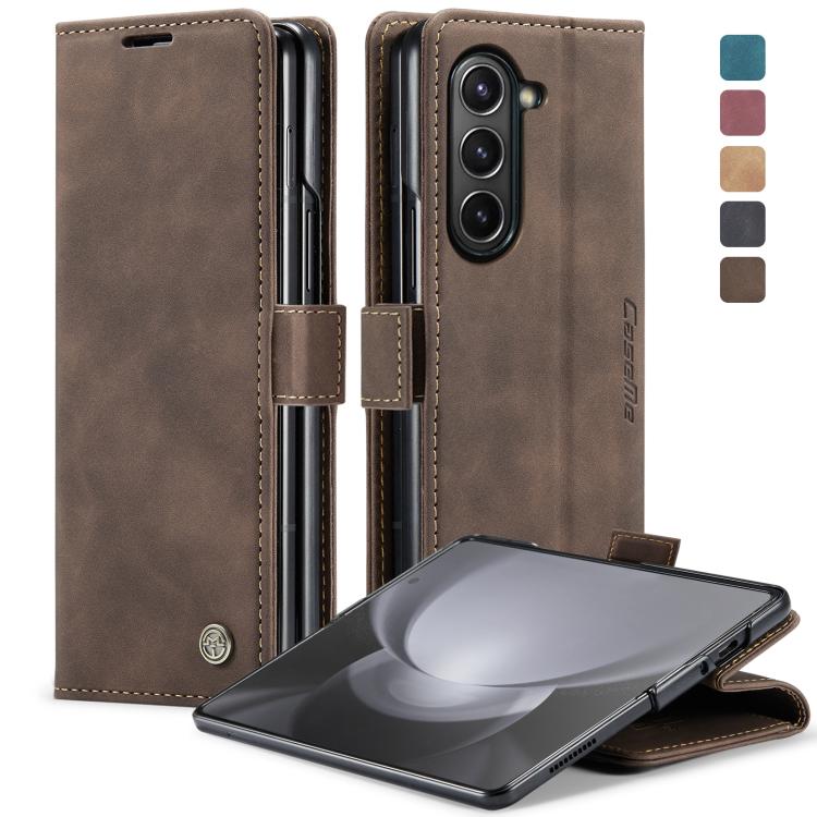 CaseMe-013 Cassa del telefono di cuoio smerigliata retro multifunzionale, For Samsung Galaxy Z Fold5