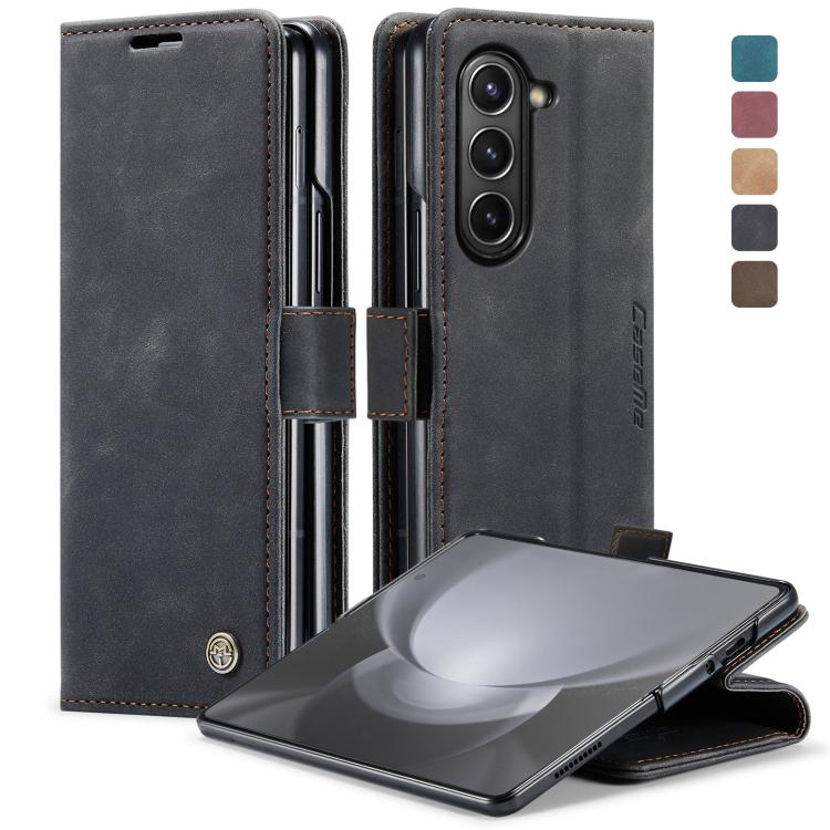 CaseMe-013 Cassa del telefono di cuoio smerigliata retro multifunzionale, For Samsung Galaxy Z Fold5
