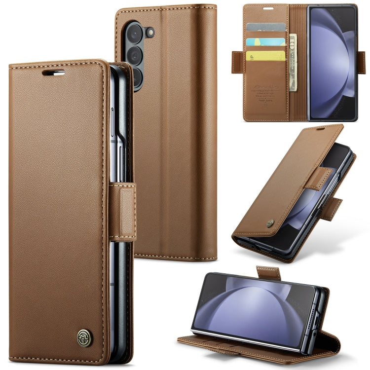 Custodia per telefono in pelle antifurto RFID CaseMe 023 con fibbia a farfalla, For Samsung Galaxy Z Flip6 / Flip7 FE, For Samsung Galaxy Z Fold6 5G, For Samsung Galaxy Z Fold5, For Samsung Galaxy Z Flip5