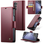 Custodia per telefono in pelle antifurto RFID CaseMe 023 con fibbia a farfalla, For Samsung Galaxy Z Flip6 / Flip7 FE, For Samsung Galaxy Z Fold6 5G, For Samsung Galaxy Z Fold5, For Samsung Galaxy Z Flip5