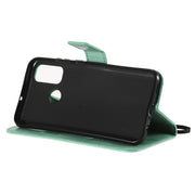 Custodia in pelle a ribalta orizzontale con motivo in rilievo albero e gatto con supporto e fessure per carte, portafoglio e cordino, For Huawei P Smart 2020, For Huawei Y5p