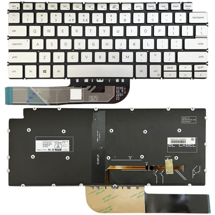 Tastiera per laptop retroilluminata versione USA, For Dell Inspiron 7490 / Vostro 5390