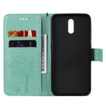 Custodia in pelle a ribalta orizzontale con motivo in rilievo albero e gatto con supporto e fessure per carte, portafoglio e cordino, For Nokia 2.3, For Samsung Galaxy A21s