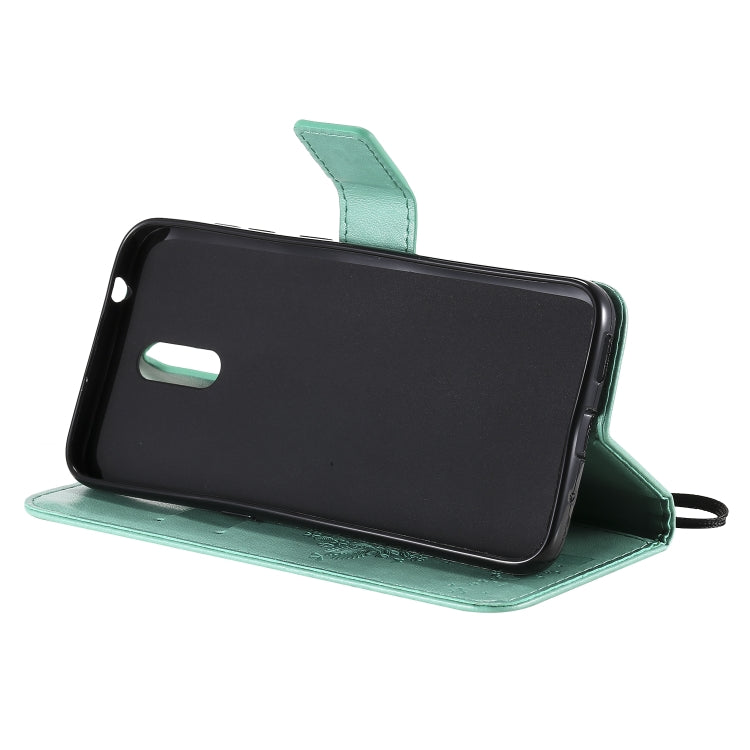 Custodia in pelle a ribalta orizzontale con motivo in rilievo albero e gatto con supporto e fessure per carte, portafoglio e cordino, For Nokia 2.3, For Samsung Galaxy A21s
