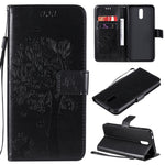 Custodia in pelle a ribalta orizzontale con motivo in rilievo albero e gatto con supporto e fessure per carte, portafoglio e cordino, For Nokia 2.3, For Samsung Galaxy A21s