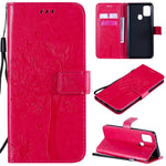 Custodia in pelle a ribalta orizzontale con motivo in rilievo albero e gatto con supporto e fessure per carte, portafoglio e cordino, For Nokia 2.3, For Samsung Galaxy A21s