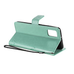 Custodia in pelle a ribalta orizzontale con motivo in rilievo albero e gatto con supporto e fessure per carte, portafoglio e cordino, For Samsung Galaxy A31, For Samsung Galaxy A41