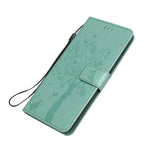 Custodia in pelle a ribalta orizzontale con motivo in rilievo albero e gatto con supporto e fessure per carte, portafoglio e cordino, For Samsung Galaxy A31, For Samsung Galaxy A41