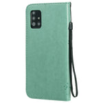 Custodia in pelle a ribalta orizzontale con motivo in rilievo albero e gatto con supporto e fessure per carte, portafoglio e cordino, For Samsung Galaxy A51 5G, For Samsung Galaxy A71 5G