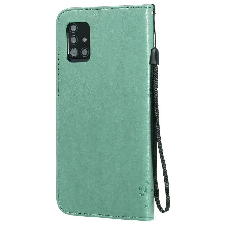 Custodia in pelle a ribalta orizzontale con motivo in rilievo albero e gatto con supporto e fessure per carte, portafoglio e cordino, For Samsung Galaxy A51 5G, For Samsung Galaxy A71 5G