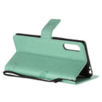 Custodia in pelle a ribalta orizzontale con motivo in rilievo albero e gatto con supporto e fessure per carte, portafoglio e cordino, For Sony Xperia L4, For Sony Xperia 10 II