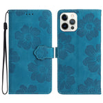 Custodia per cellulare in pelle con motivo floreale in rilievo, For iPhone 16, For iPhone 15 Pro Max, For iPhone 15 Pro, For iPhone 15 Plus