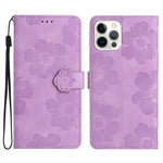 Custodia per cellulare in pelle con motivo floreale in rilievo, For iPhone 16, For iPhone 15 Pro Max, For iPhone 15 Pro, For iPhone 15 Plus