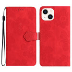 Custodia per cellulare in pelle con motivo floreale in rilievo, For iPhone 15, For iPhone 14 Plus, For iPhone 14, For iPhone 14 Pro