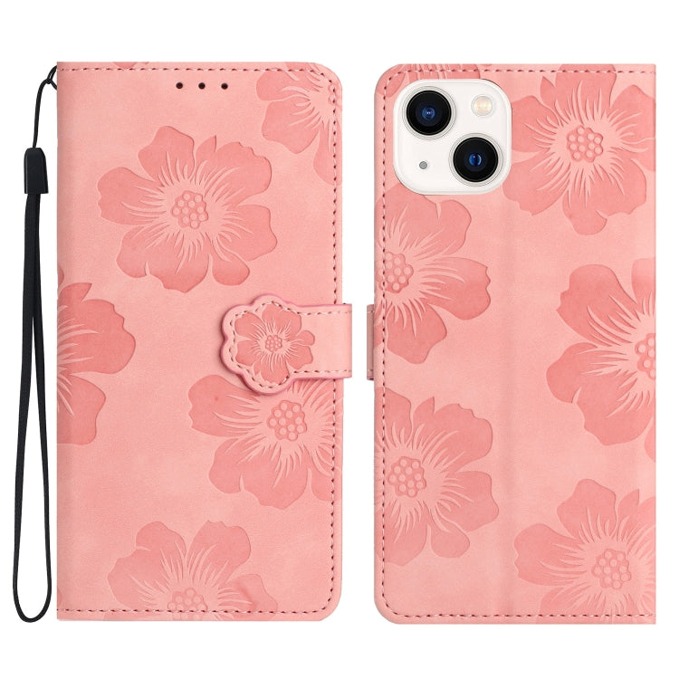 Custodia per cellulare in pelle con motivo floreale in rilievo, For iPhone 15, For iPhone 14 Plus, For iPhone 14, For iPhone 14 Pro