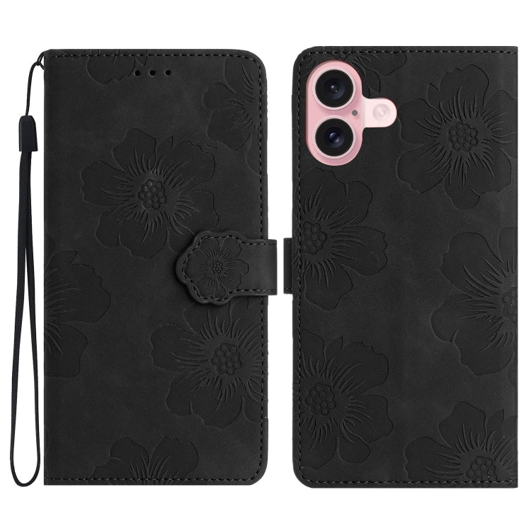 Custodia per cellulare in pelle con motivo floreale in rilievo, For iPhone 16, For iPhone 15 Pro Max, For iPhone 15 Pro, For iPhone 15 Plus