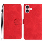 Custodia per cellulare in pelle con motivo floreale in rilievo, For iPhone Air, For iPhone 16 Pro Max, For iPhone 16 Pro, For iPhone 16 Plus