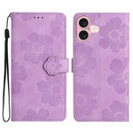Custodia per cellulare in pelle con motivo floreale in rilievo, For iPhone 16e / 17e, For iPhone 17 Pro Max, For iPhone 17 Pro, For iPhone 17
