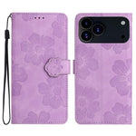 Custodia per cellulare in pelle con motivo floreale in rilievo, For iPhone 16e / 17e, For iPhone 17 Pro Max, For iPhone 17 Pro, For iPhone 17