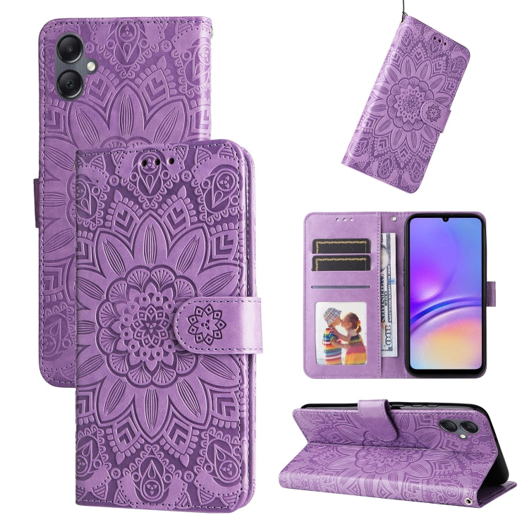 Custodia portafoglio in pelle di girasole per Samsung Galaxy A05