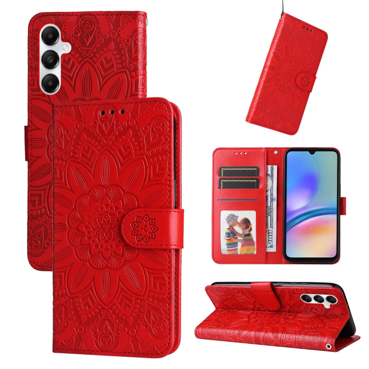 Custodia portafoglio in pelle di girasole per Samsung Galaxy A05