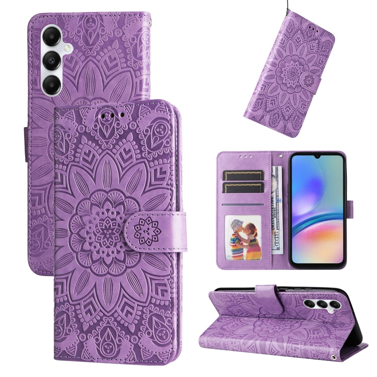Custodia portafoglio in pelle di girasole per Samsung Galaxy A05