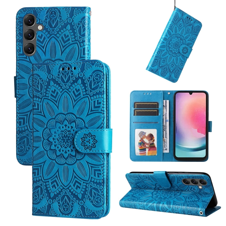 Custodia portafoglio in pelle di girasole per Samsung Galaxy A05