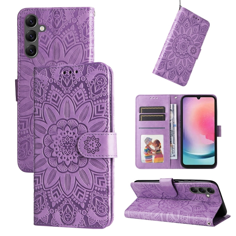 Custodia portafoglio in pelle di girasole per Samsung Galaxy A05