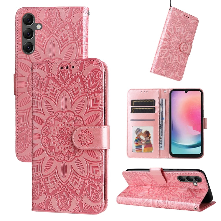 Custodia portafoglio in pelle di girasole per Samsung Galaxy A05