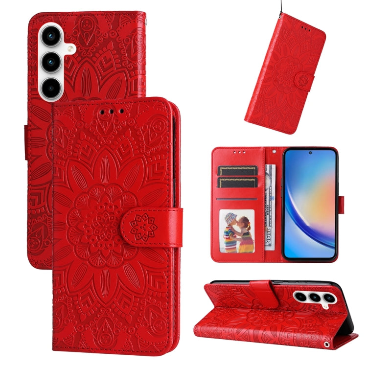 Custodia portafoglio in pelle di girasole per Samsung Galaxy M55