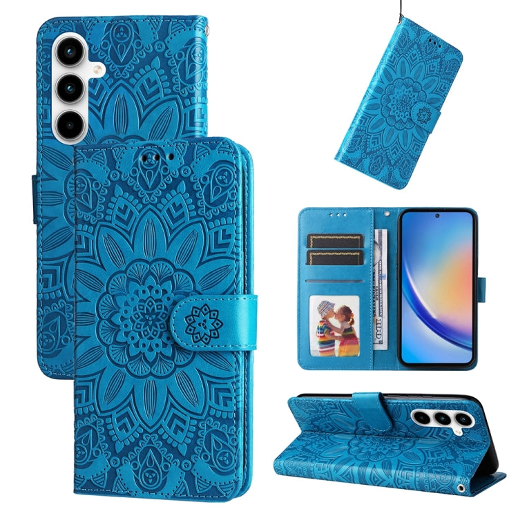 Custodia portafoglio in pelle di girasole per Samsung Galaxy M55