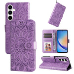 Custodia portafoglio in pelle di girasole per Samsung Galaxy M55
