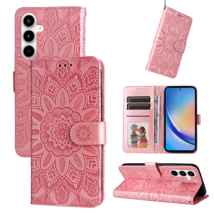 Custodia portafoglio in pelle di girasole per Samsung Galaxy M55