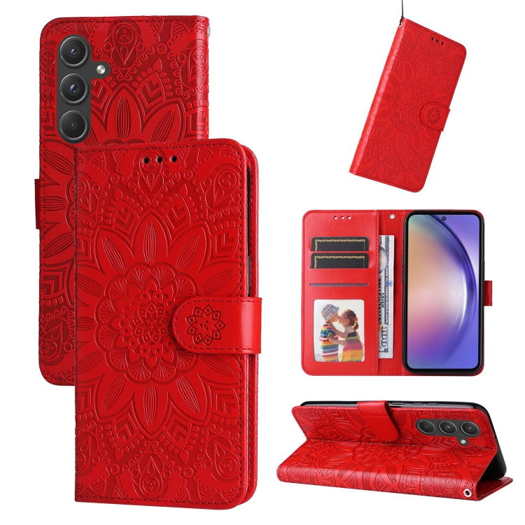 Custodia portafoglio in pelle di girasole per Samsung Galaxy M55