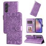Custodia portafoglio in pelle di girasole per Samsung Galaxy M55