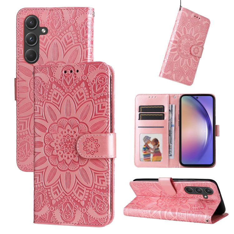 Custodia portafoglio in pelle di girasole per Samsung Galaxy M55
