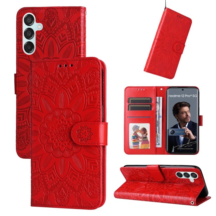 Custodia portafoglio in pelle di girasole per Samsung Galaxy M55