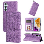 Custodia portafoglio in pelle di girasole per Samsung Galaxy M55