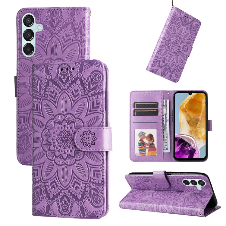 Custodia portafoglio in pelle di girasole per Samsung Galaxy M55