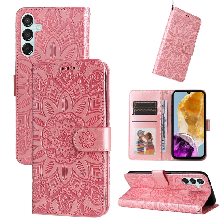 Custodia portafoglio in pelle di girasole per Samsung Galaxy M55