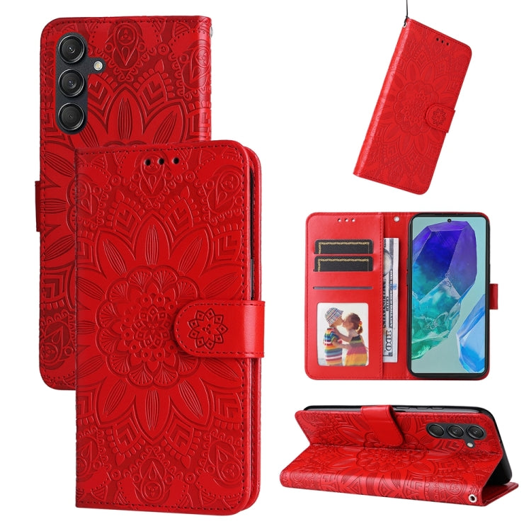 Custodia portafoglio in pelle di girasole per Samsung Galaxy M55