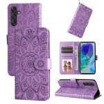 Custodia portafoglio in pelle di girasole per Samsung Galaxy M55