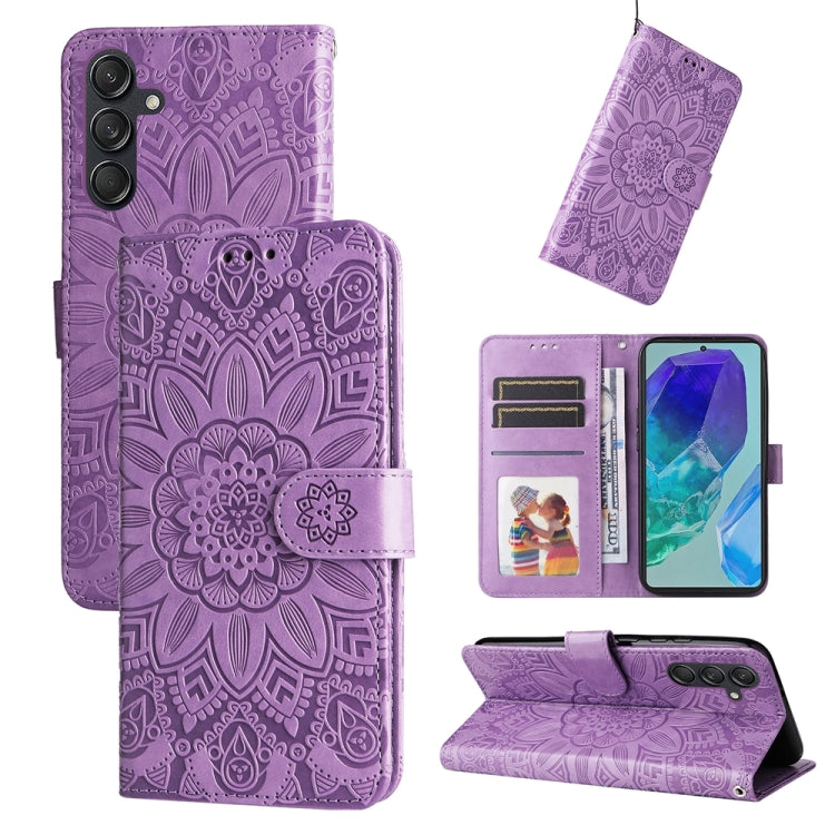 Custodia portafoglio in pelle di girasole per Samsung Galaxy M55