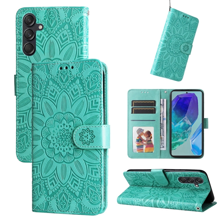 Custodia portafoglio in pelle di girasole per Samsung Galaxy M55