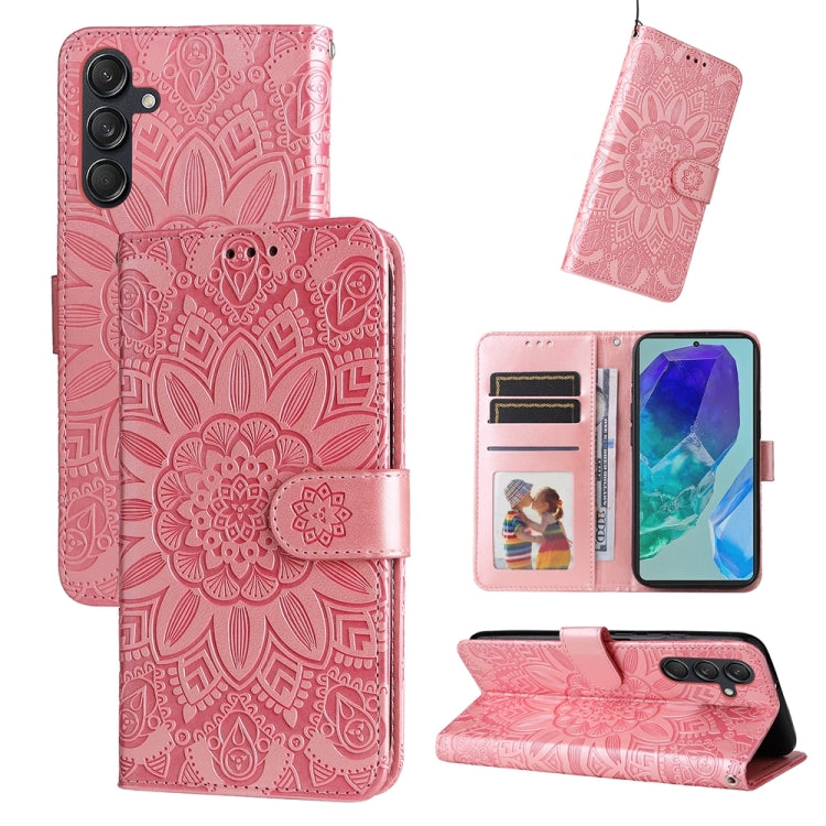 Custodia portafoglio in pelle di girasole per Samsung Galaxy M55
