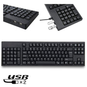 Tastiera USB cablata per mano sinistra con funzione Dual HUB