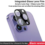 imak Pellicola con lente in vetro integrata ad alta definizione Versione nera, For iPhone 15 Pro / 15 Pro Max, For iPhone 15  / 15 Plus