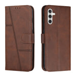 Custodia per telefono in pelle con fibbia in vitello con cuciture, For Samsung Galaxy A55, For Samsung Galaxy A35, For Samsung Galaxy A25 5G, For Samsung Galaxy S23 FE 5G