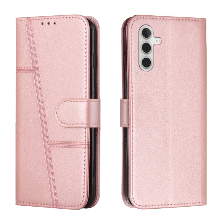 Custodia per telefono in pelle con fibbia in vitello con cuciture, For Samsung Galaxy A55, For Samsung Galaxy A35, For Samsung Galaxy A25 5G, For Samsung Galaxy S23 FE 5G